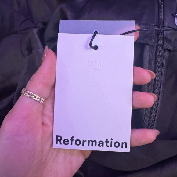 REFORMATION Daniela Chocolate Brown Orange Button Halter Maxi Evening Gown Dress - Picture 8 of 12